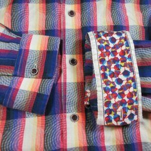 Robert Graham mens funky colorful classic fit Psychedelic flip button XL EUC